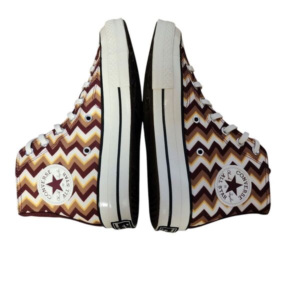 Converse Chuck Taylor 70 Classic Twisted High Top Womens 7 White Brown Maroon - Picture 15 of 16